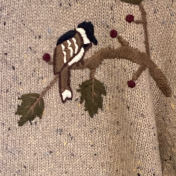 Christopher & Banks Hand Embroidered Bird Cardigan Sweater Large Y2K - Picture 10 of 15